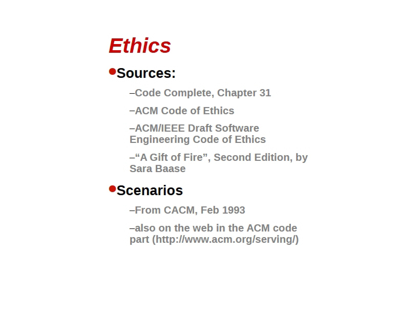 Software Ethics