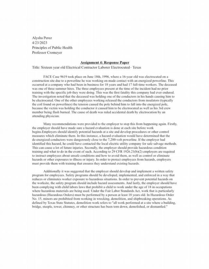 Worksite Safety Recommendations for Preventing Electrical Accidents