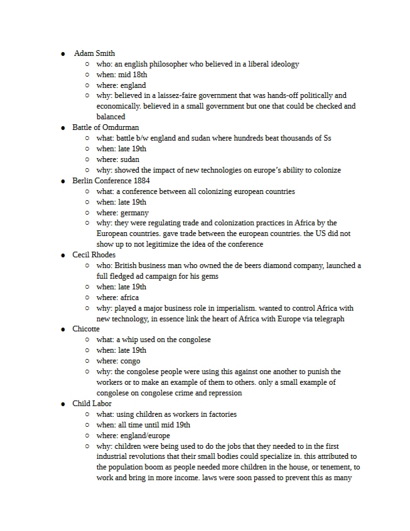Modern World and Western Civilization Lecture Notes
