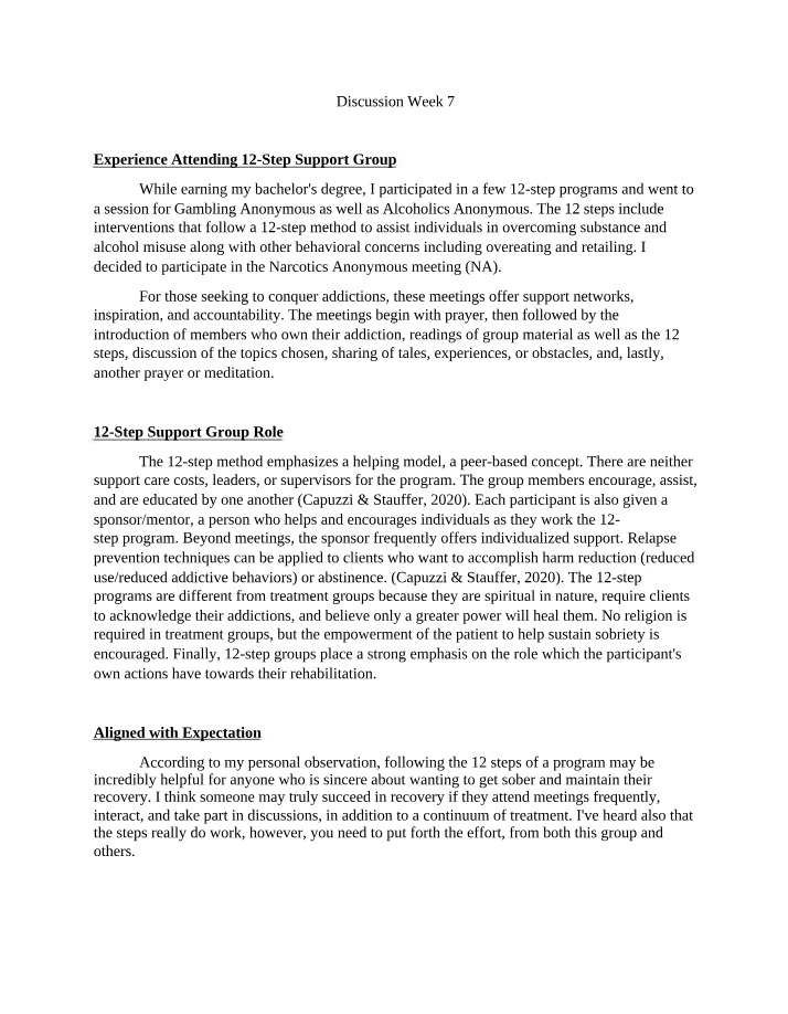 Week 7 Discussion Post