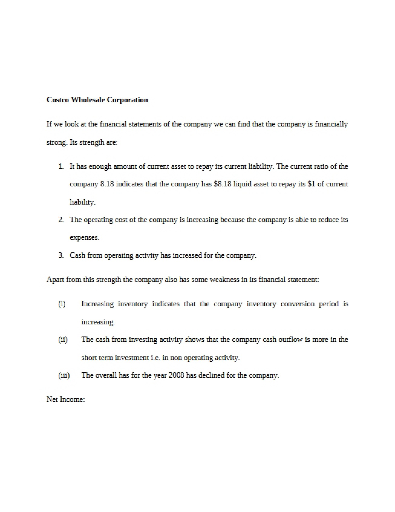 Costco Wholesale Corporation Analysis (II)