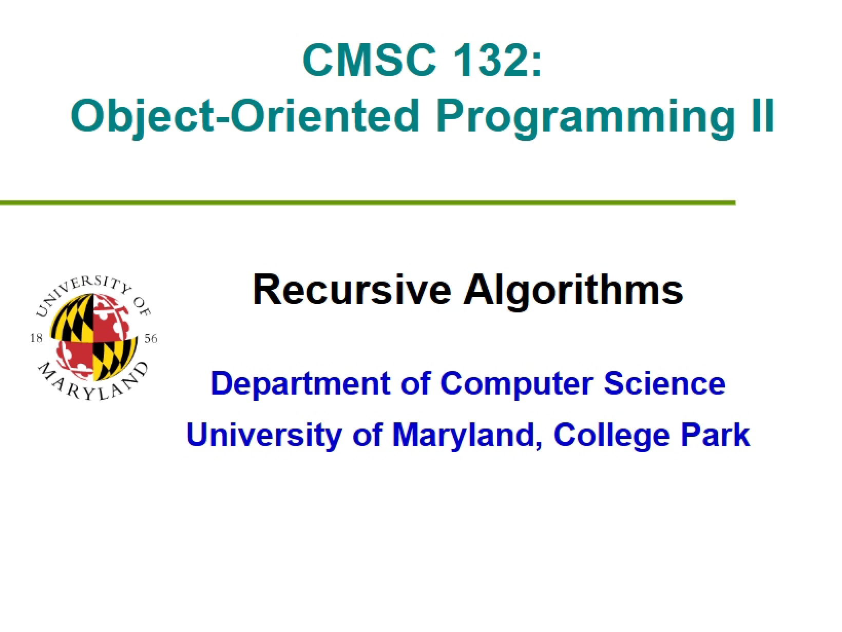 Algorithms using Recursion