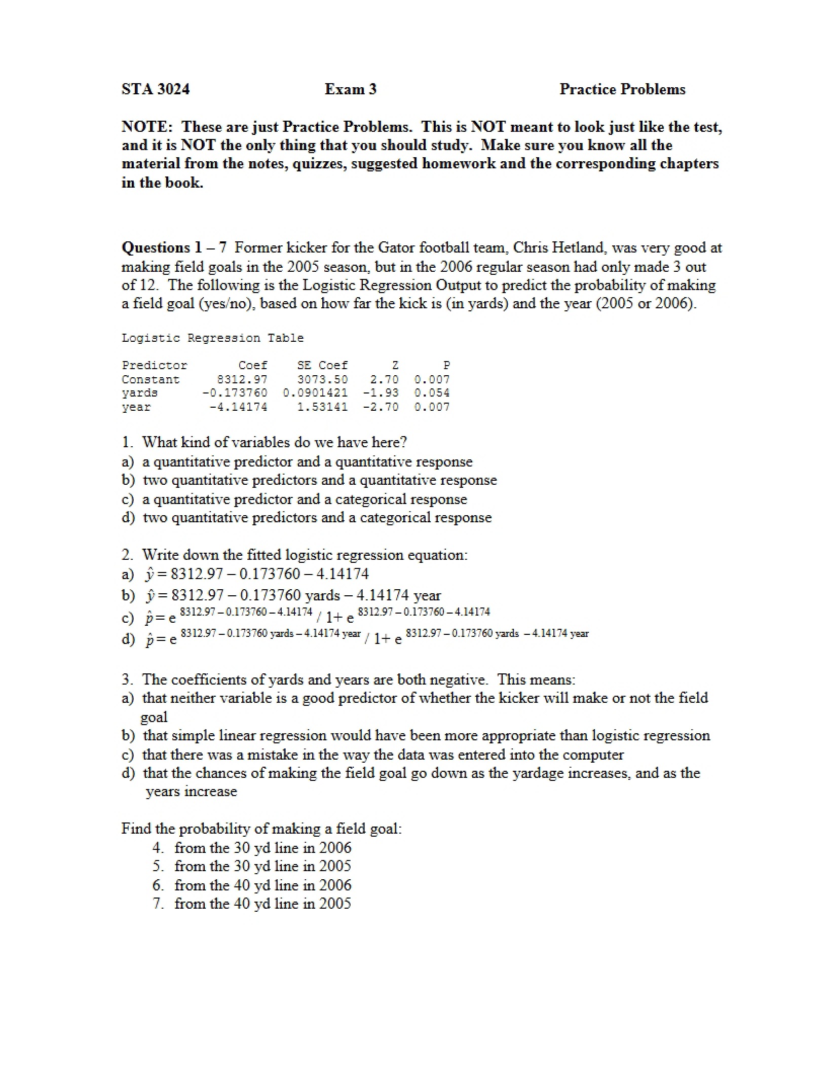 STA 3024 Final Practice Exam