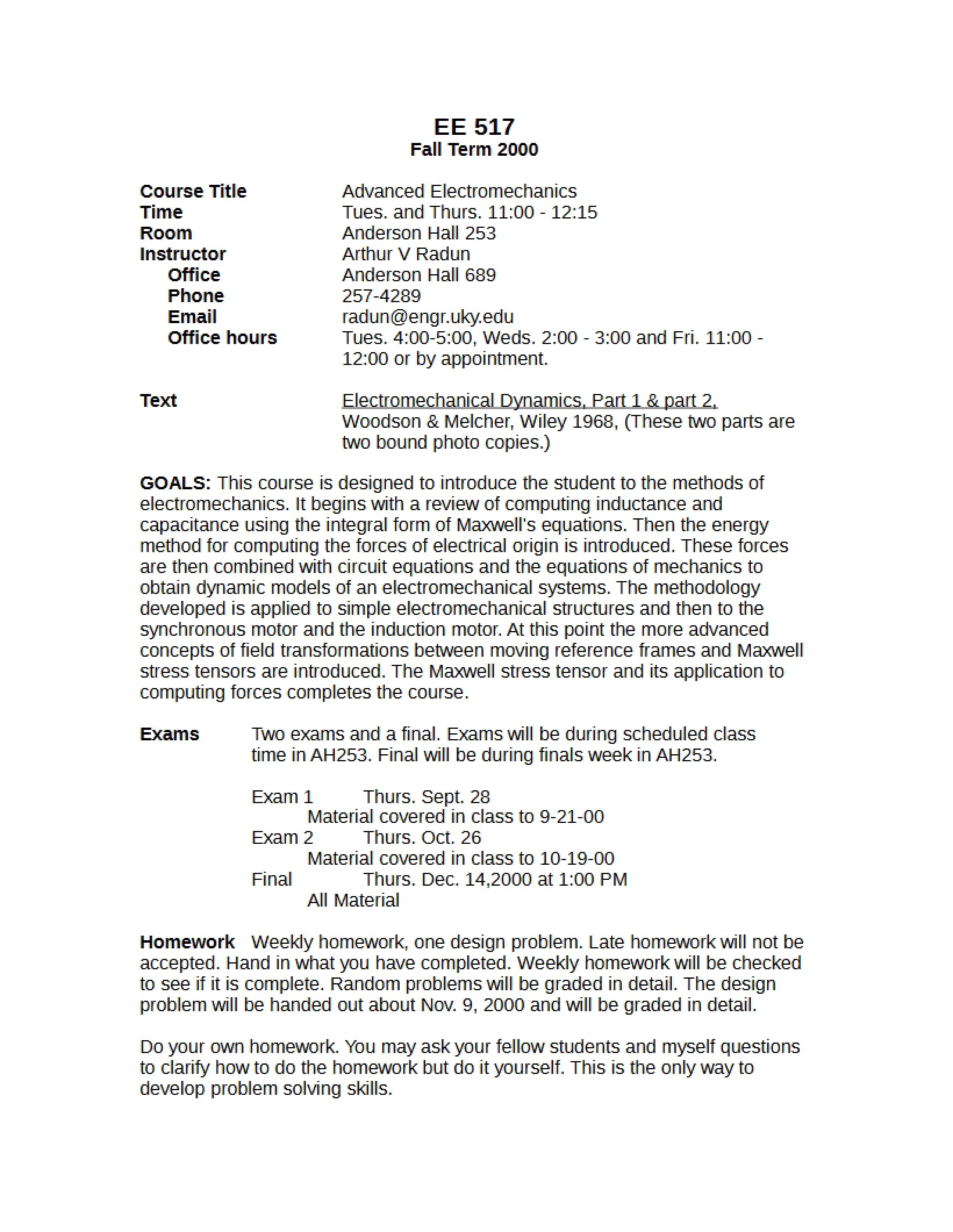 Syllabus for EE517