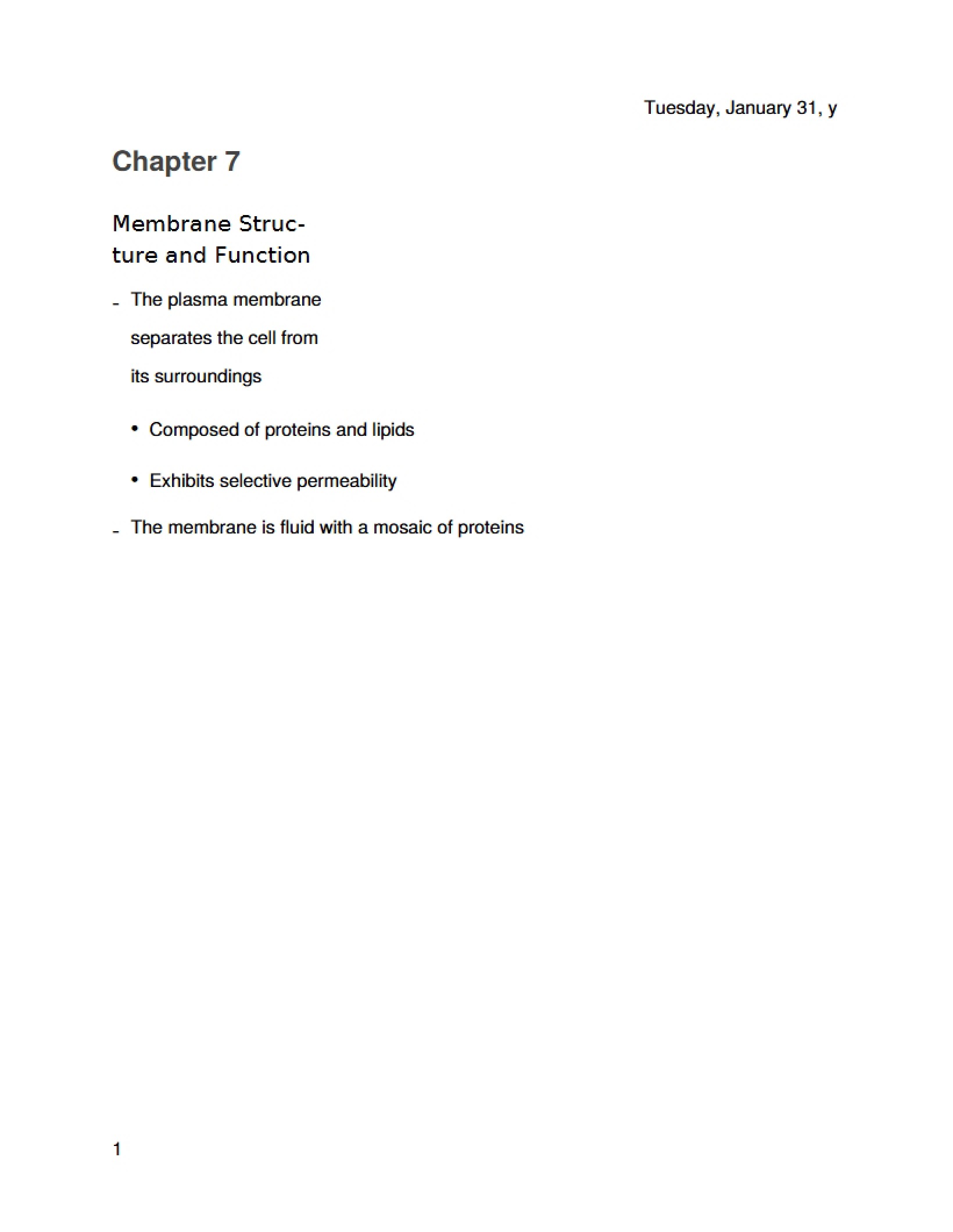 Function and Structure of Membranes