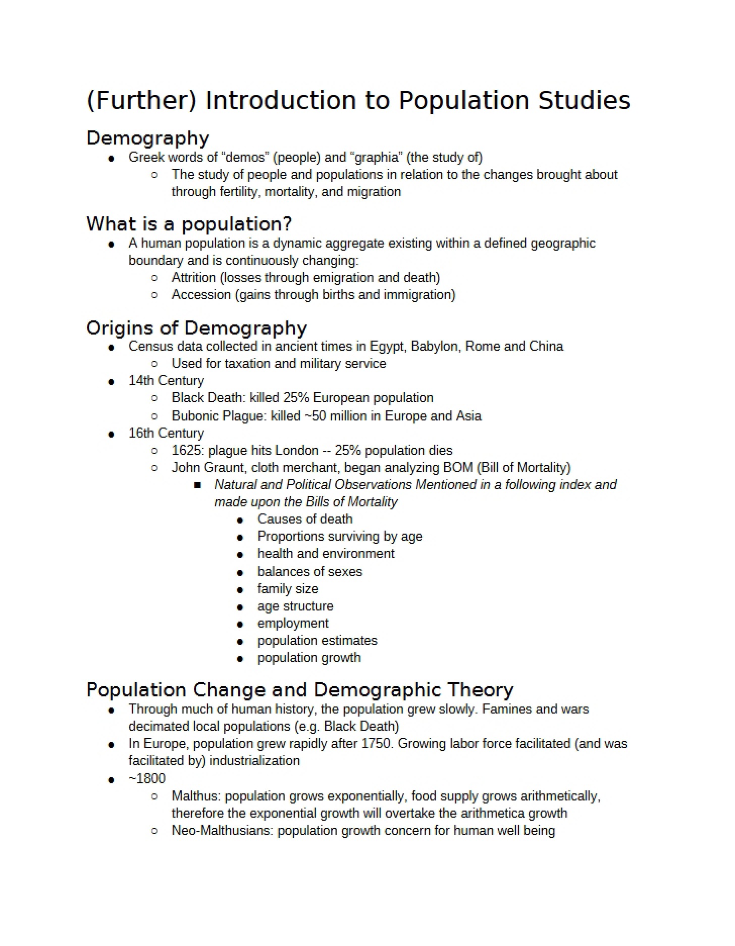Population Studies An Introduction