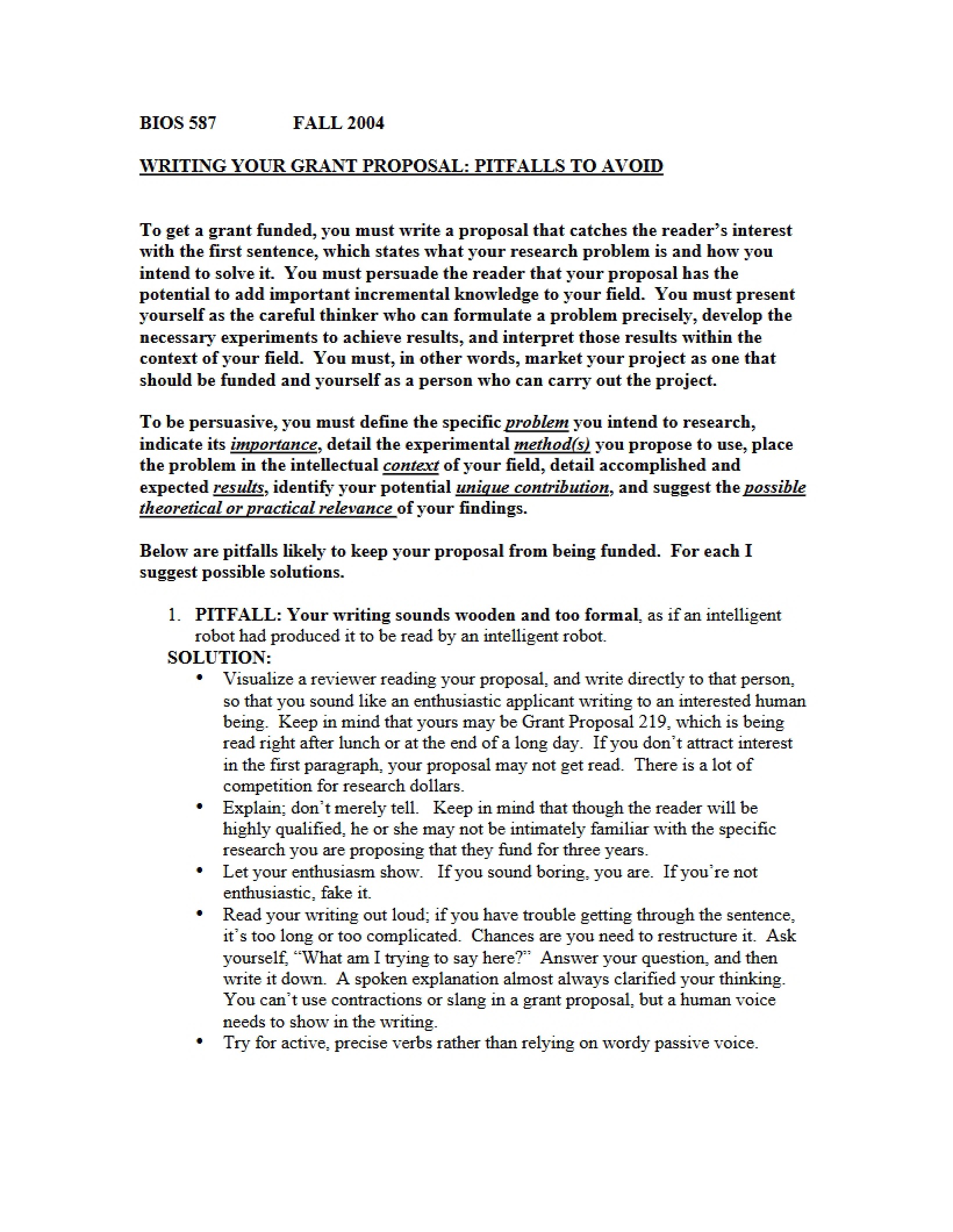 Grant Proposal Writing Guide