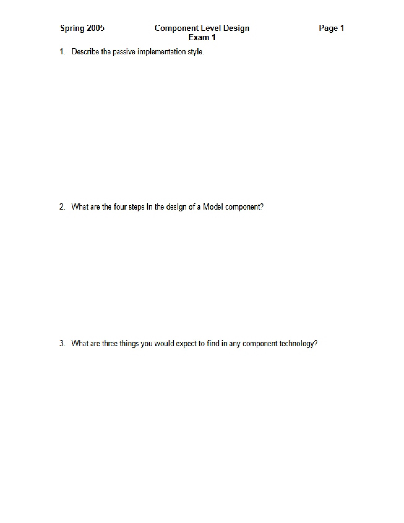 Special Problems Exam One