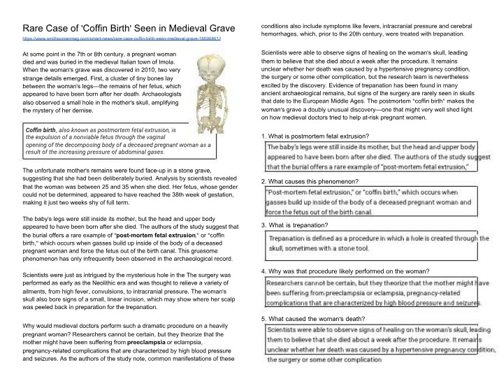 Rare Case of Coffin Birth in a Medieval Grave