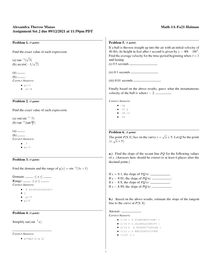 MATH250A Problem Set 2
