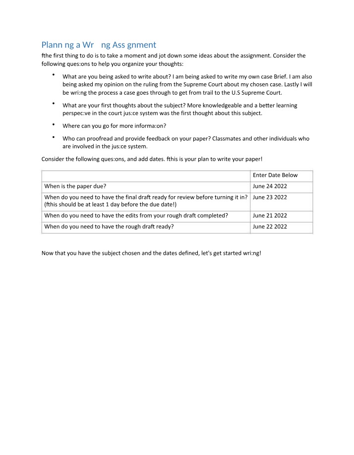 Writing Assignment - Case Briefs