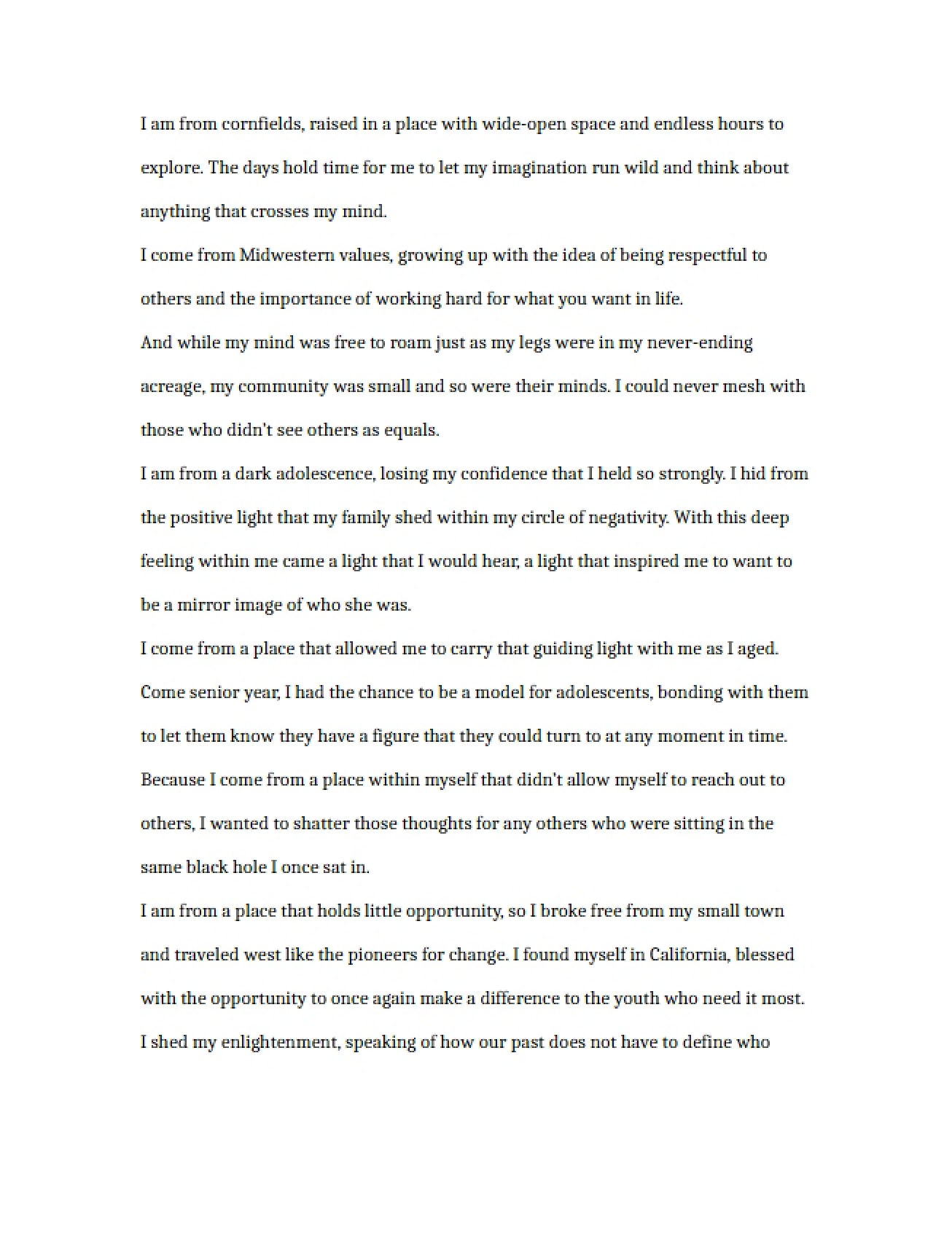Poem Analysis Where I Come From