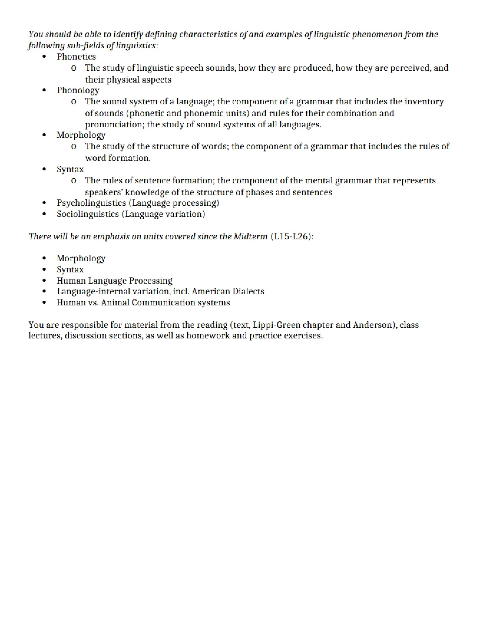 Phonetics Overview