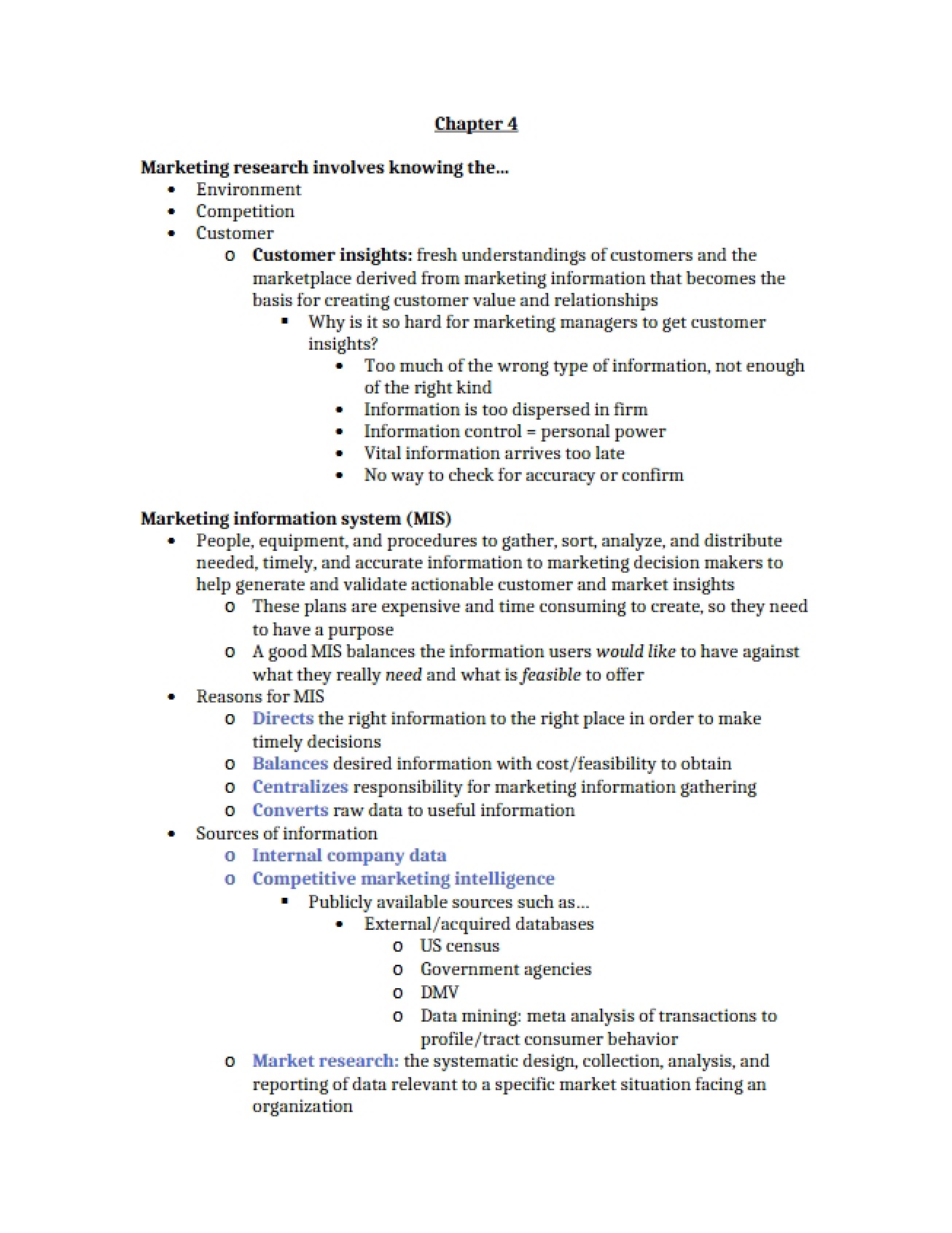 Marketing Chapter 4