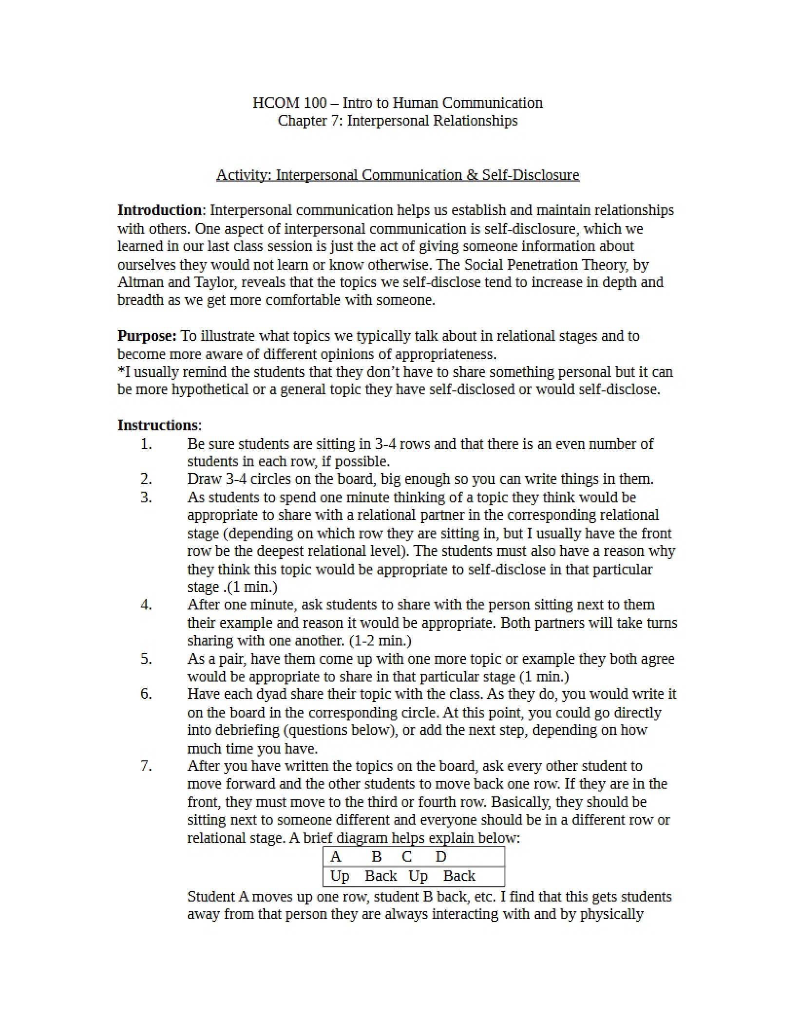Relationships, Interpersonal Ch. 7