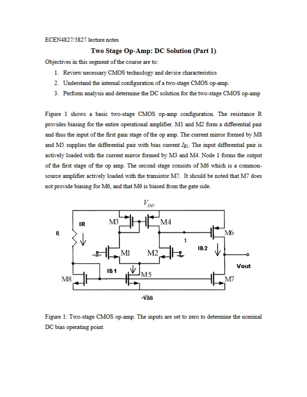 DC Solution for Two Stage Op-Amp (Part 1)