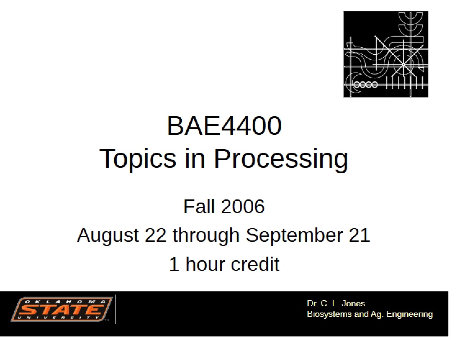 BAE4400 Processing Topics