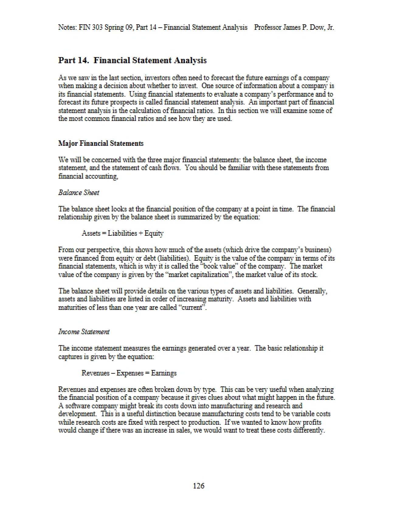 Analysis of Financial Statements