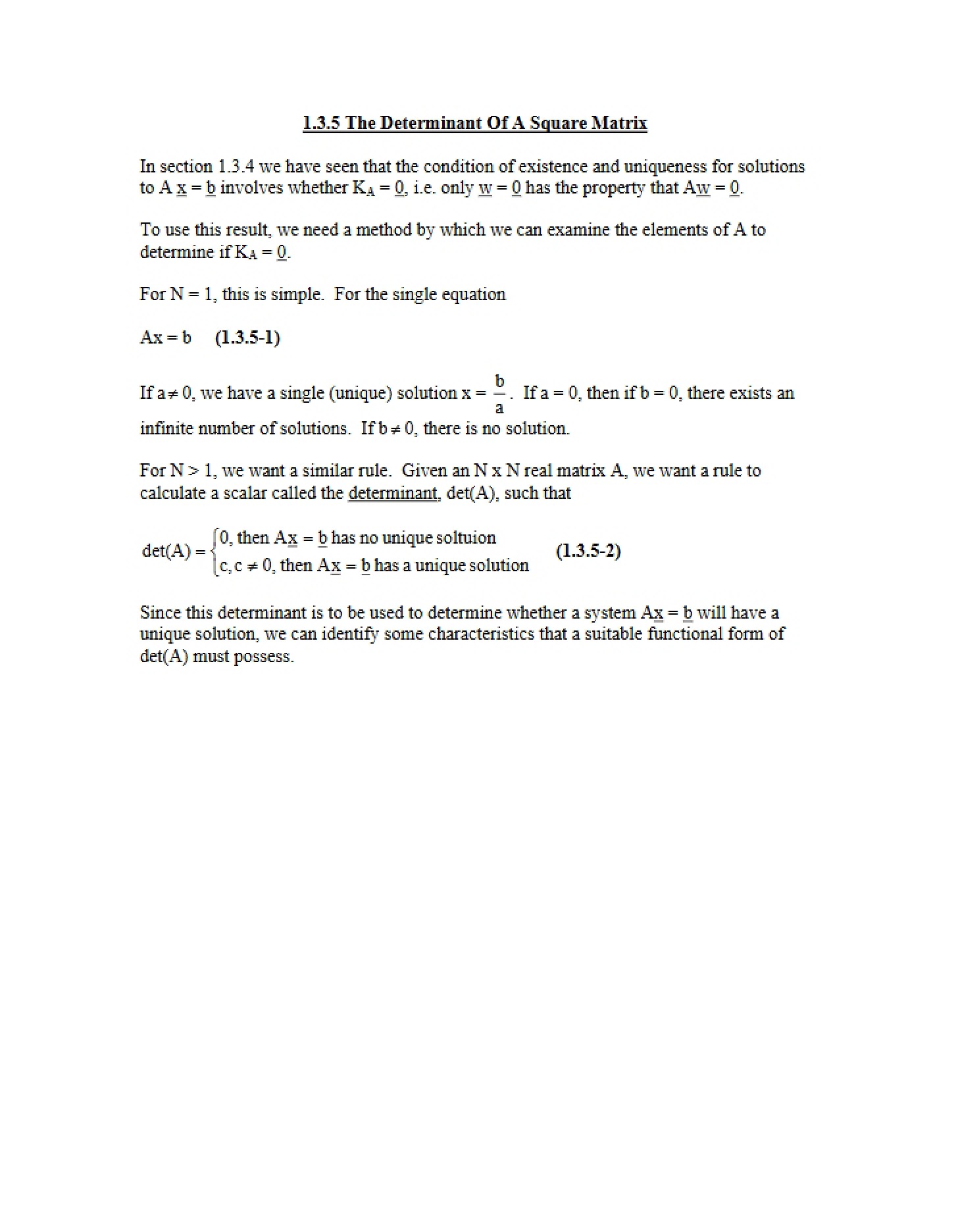 Square Matrix Determinants
