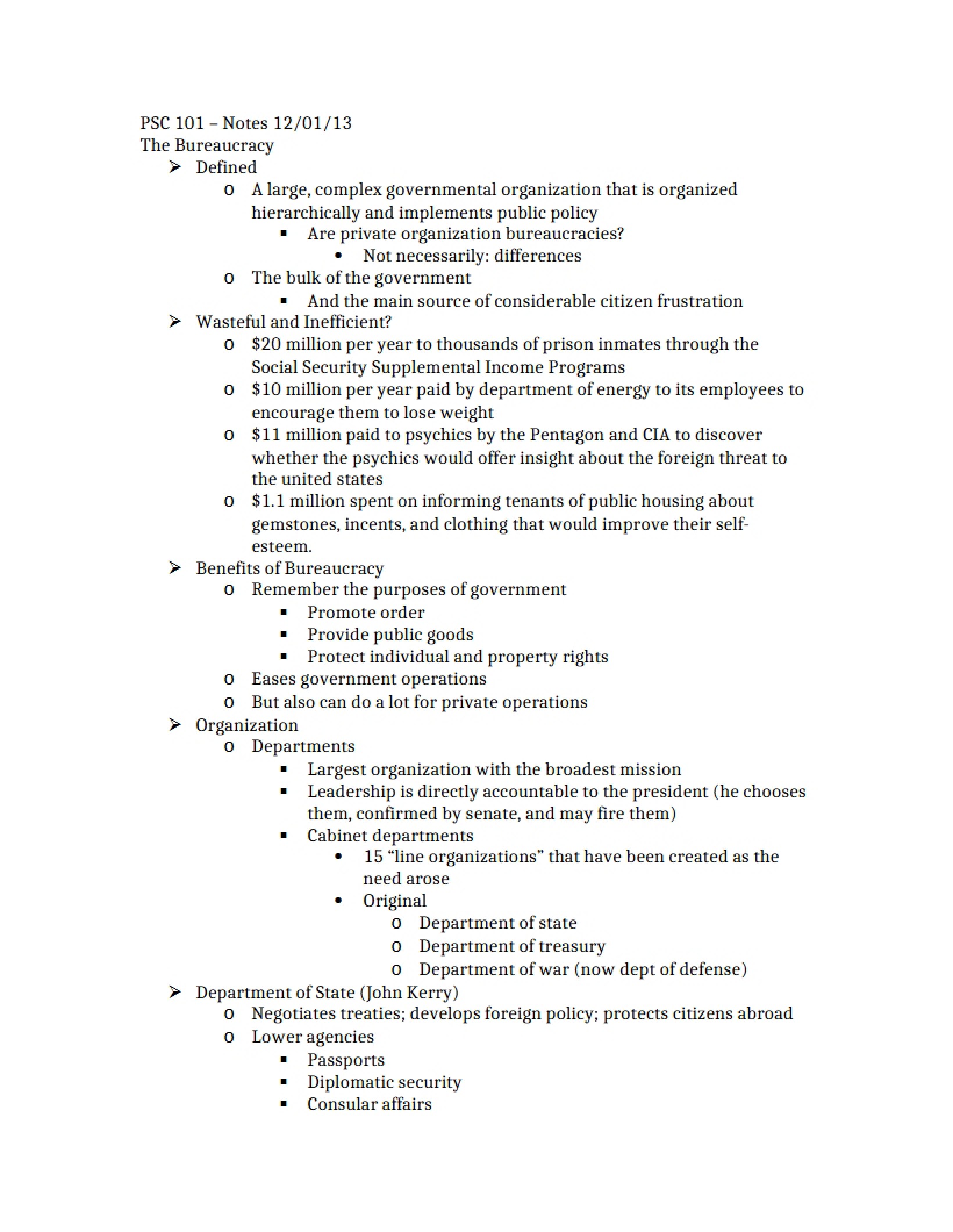 Political Bureaucracy