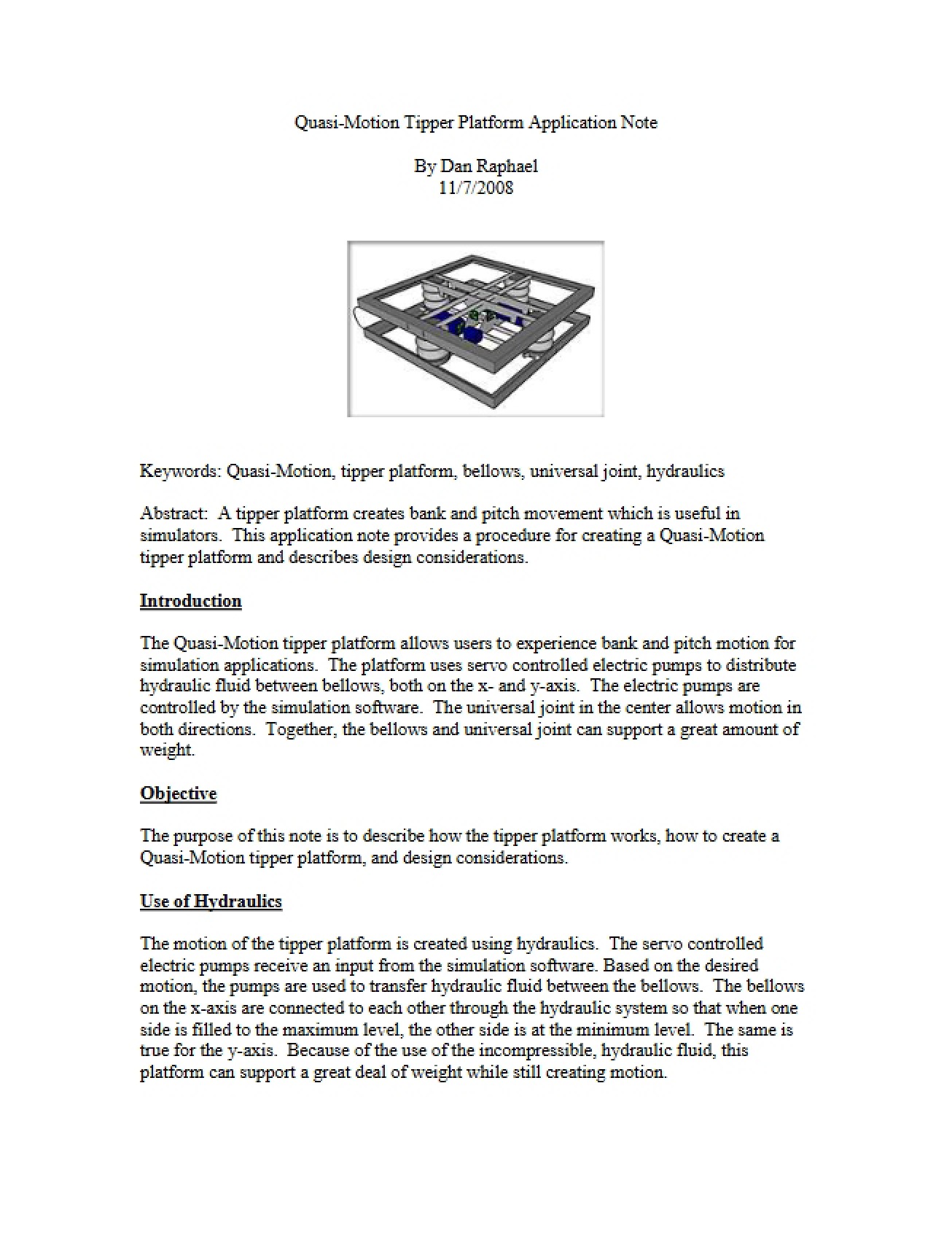 Application Note Quasi-Motion Tipper Platform