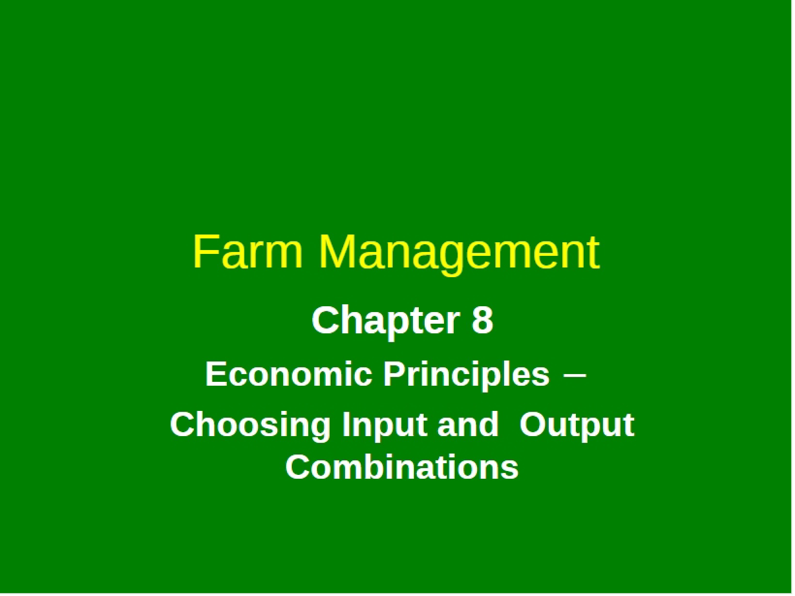 Selection of Input-Output Combinations