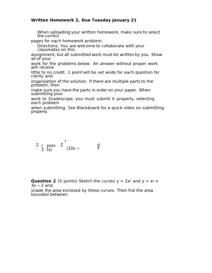 Physics 131 - Written Homework 2