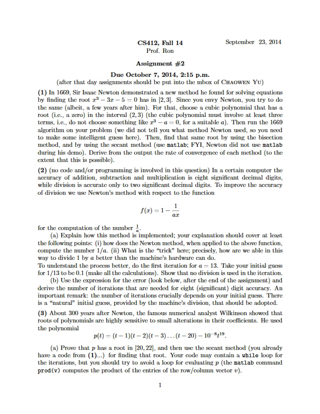 Assignment Two CS 412