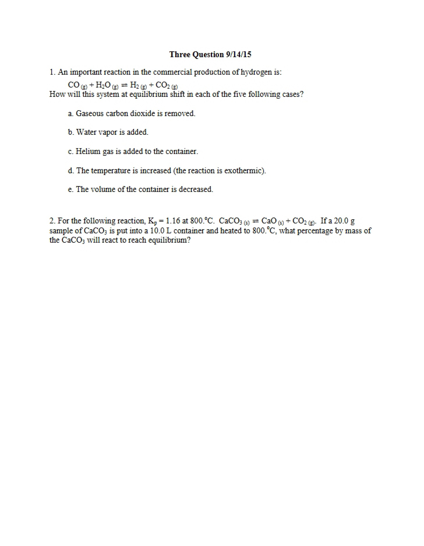 Question Set Sept 14, 2015