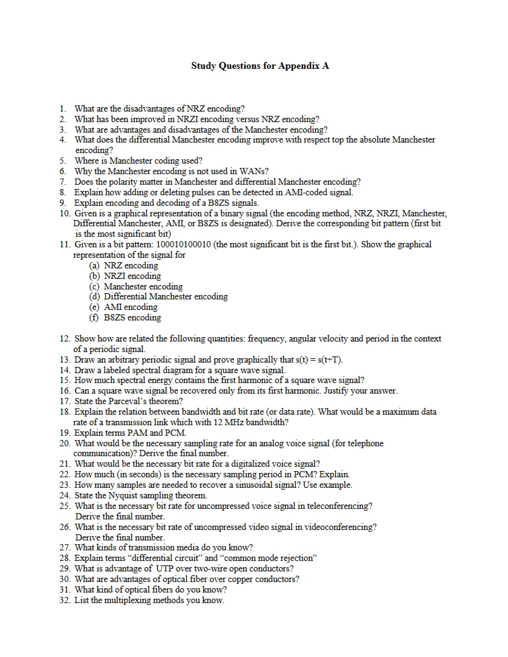 Appendix A Study Questions