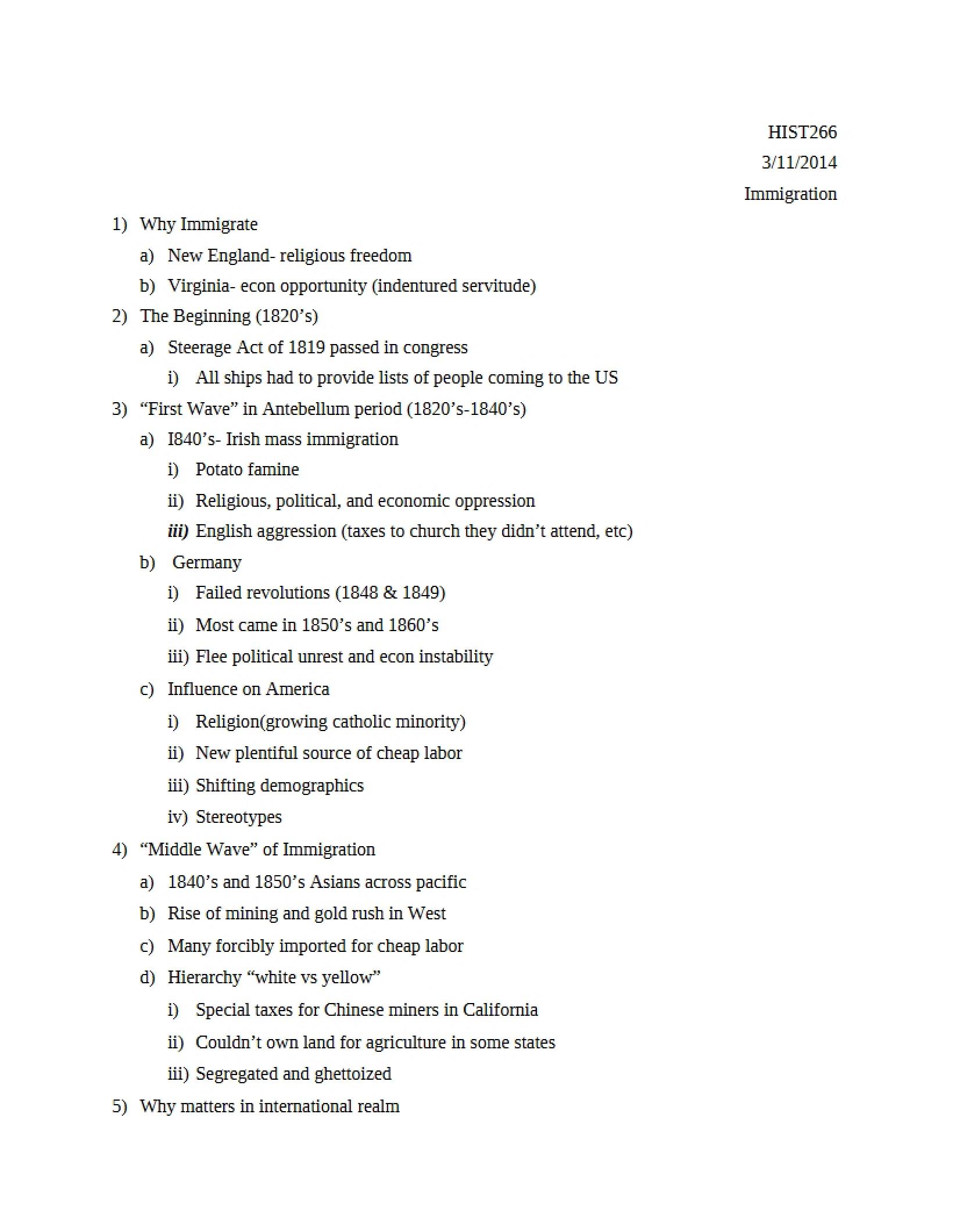 World Affairs Lecture Notes
