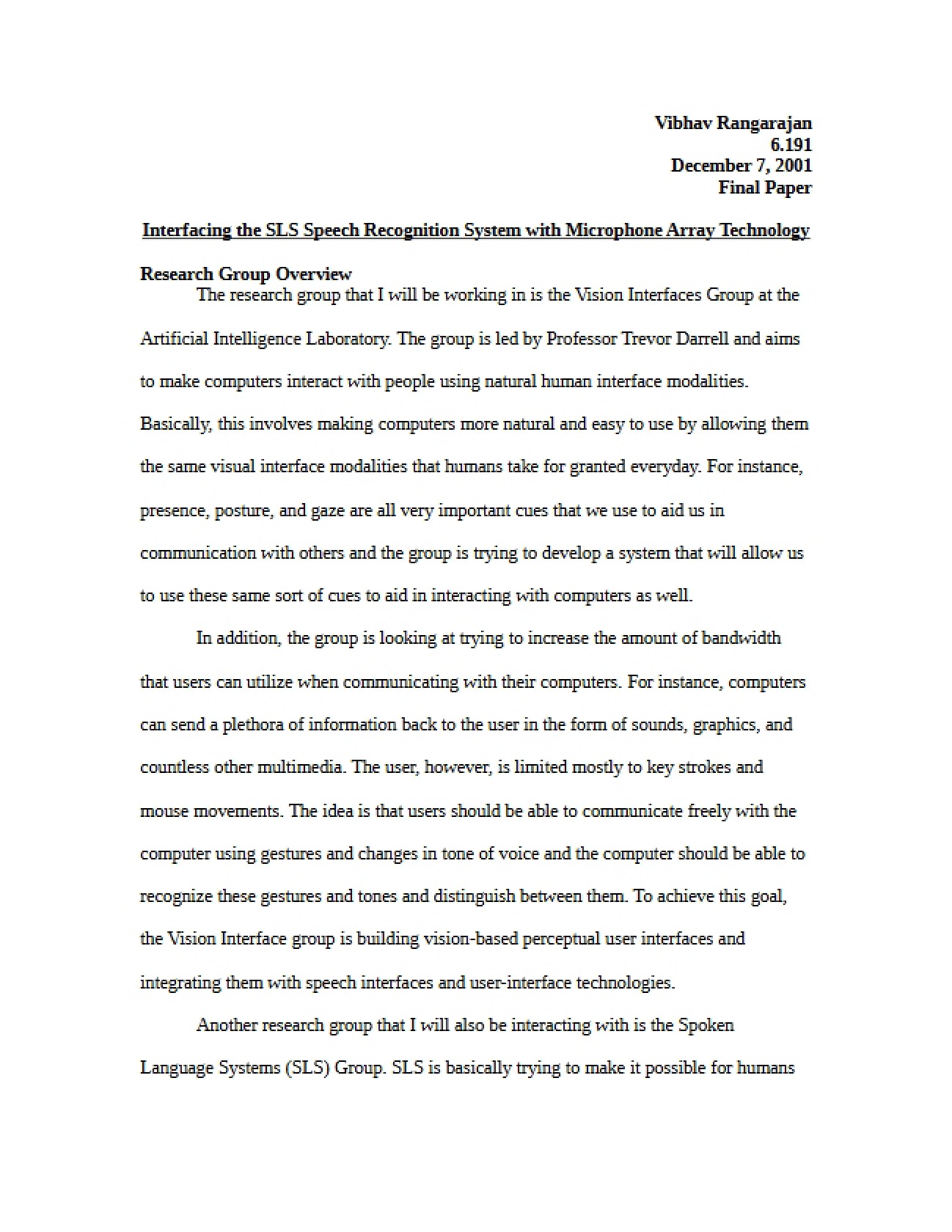 Research Documentation
