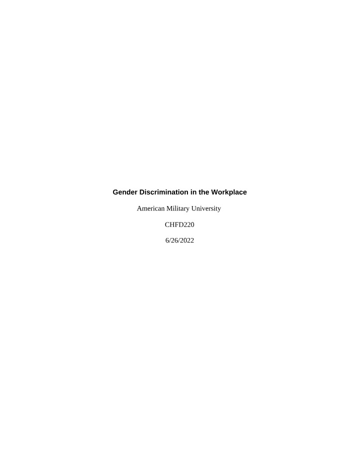 Workplace Gender Discrimination