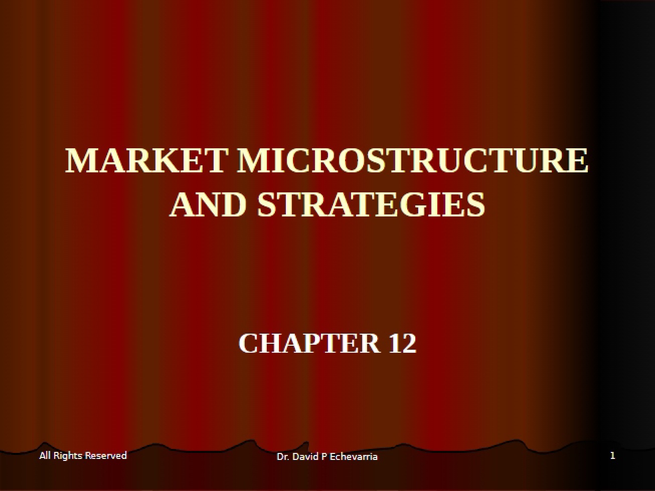 Strategies and Market Microstructure