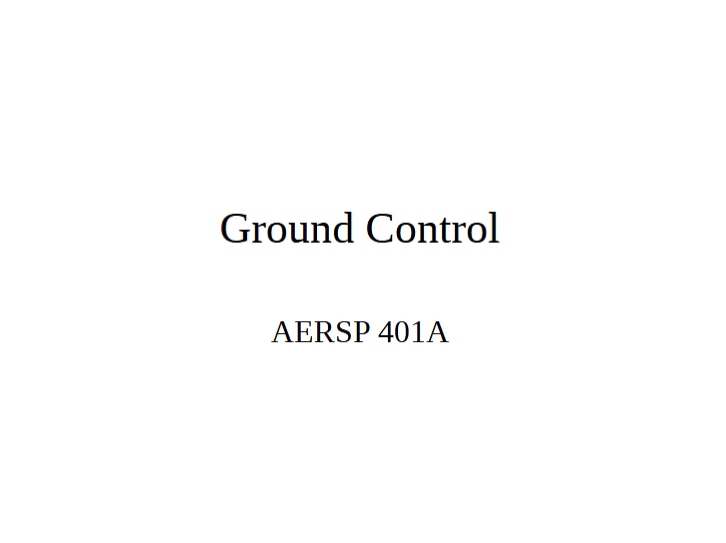 Control from Ground