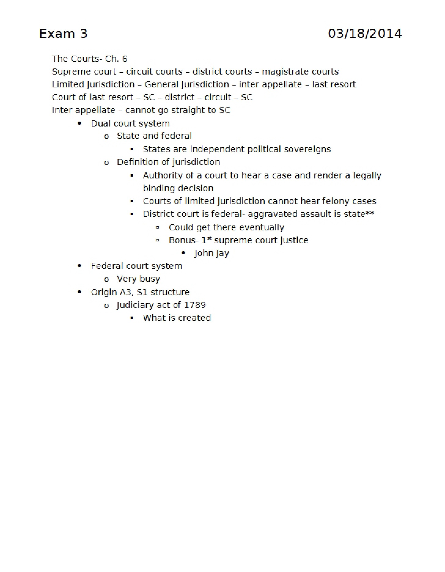 Third Examination