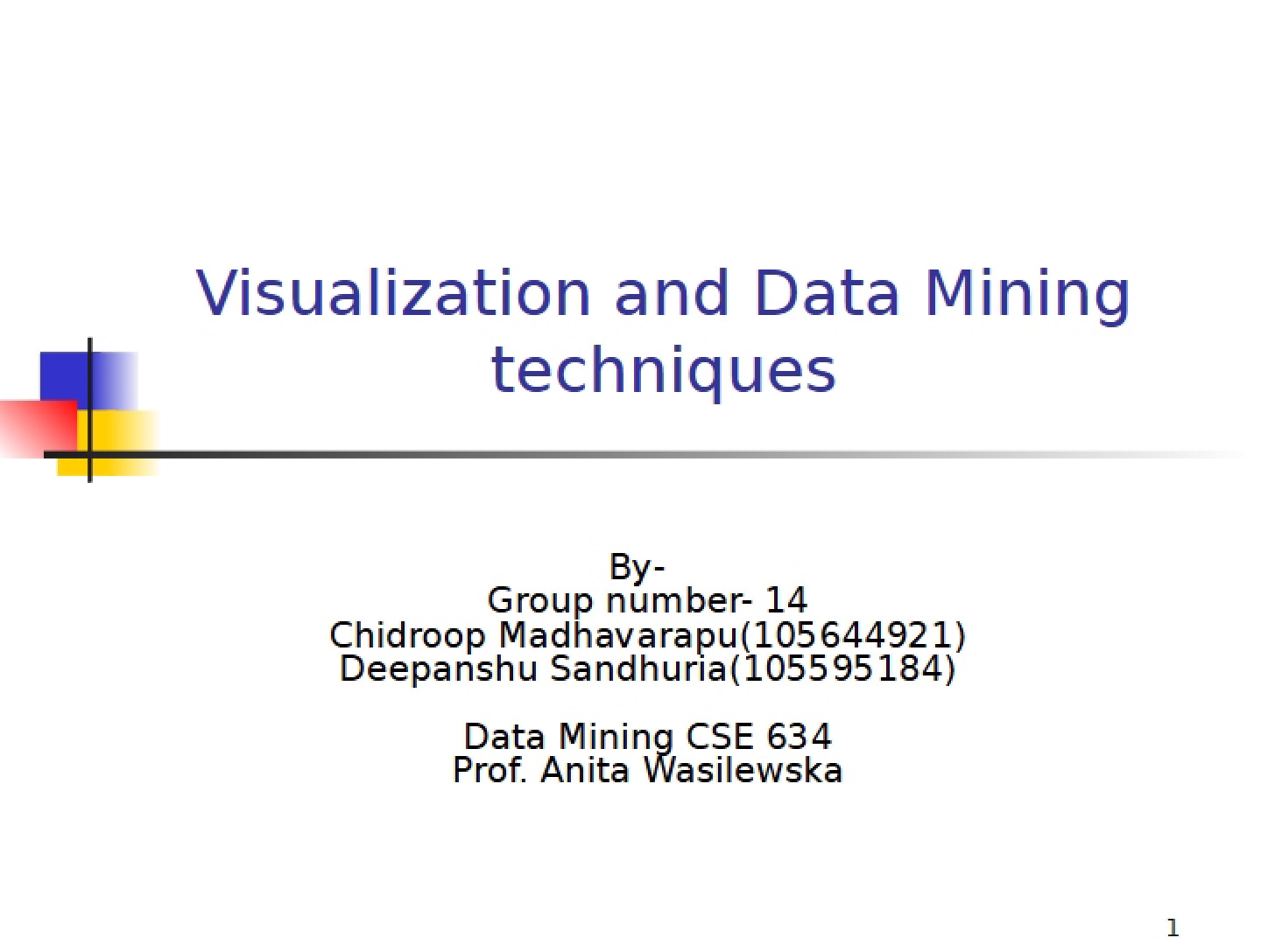 Data Mining and Visualization Techniques
