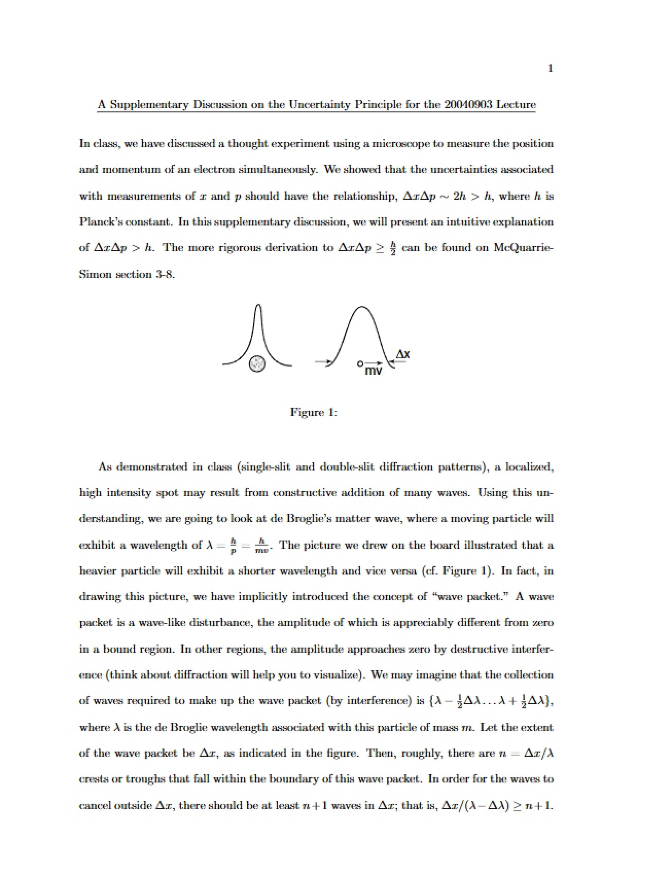 Deriving the Heisenberg Uncertainty Principle