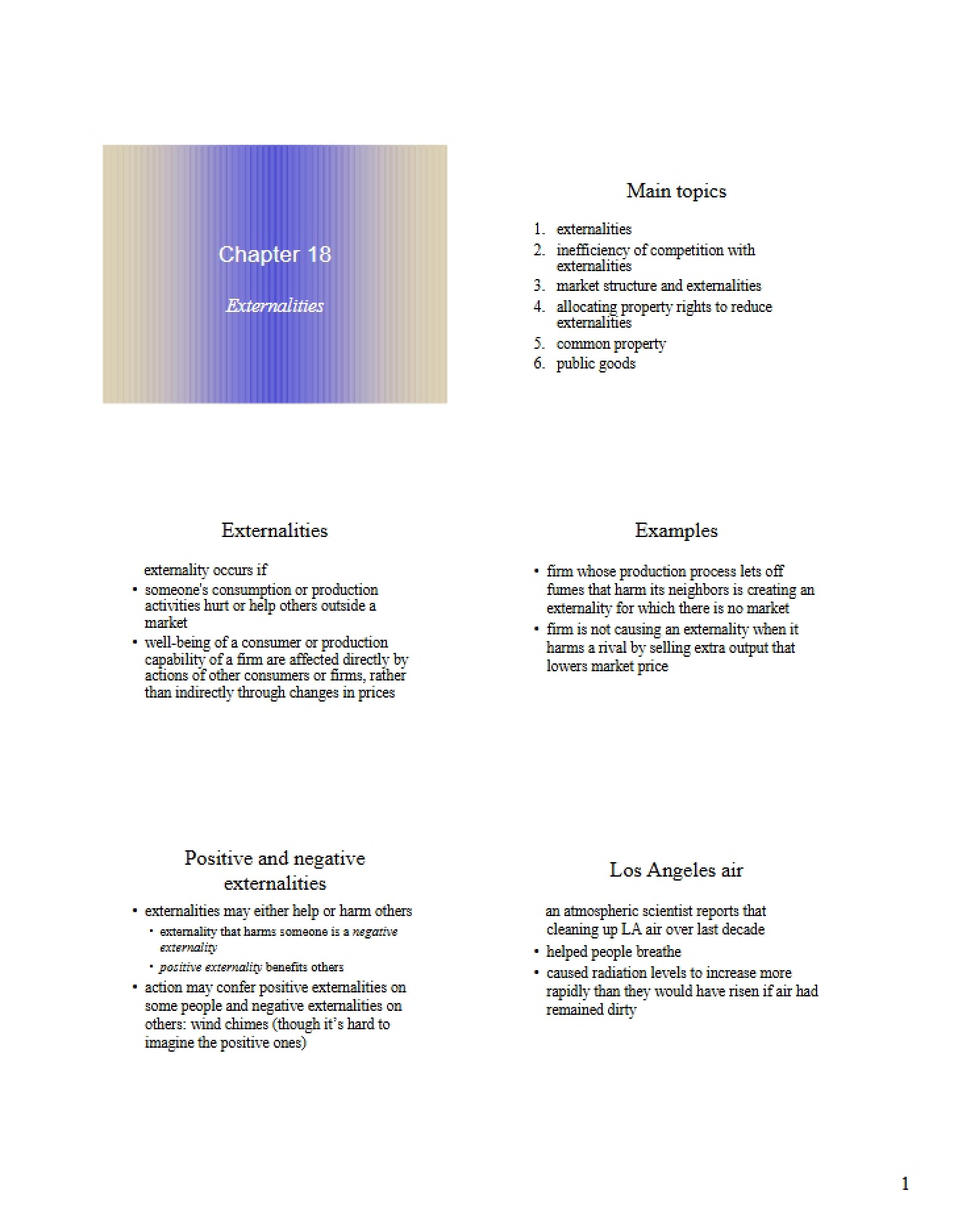 Economics of Externalities