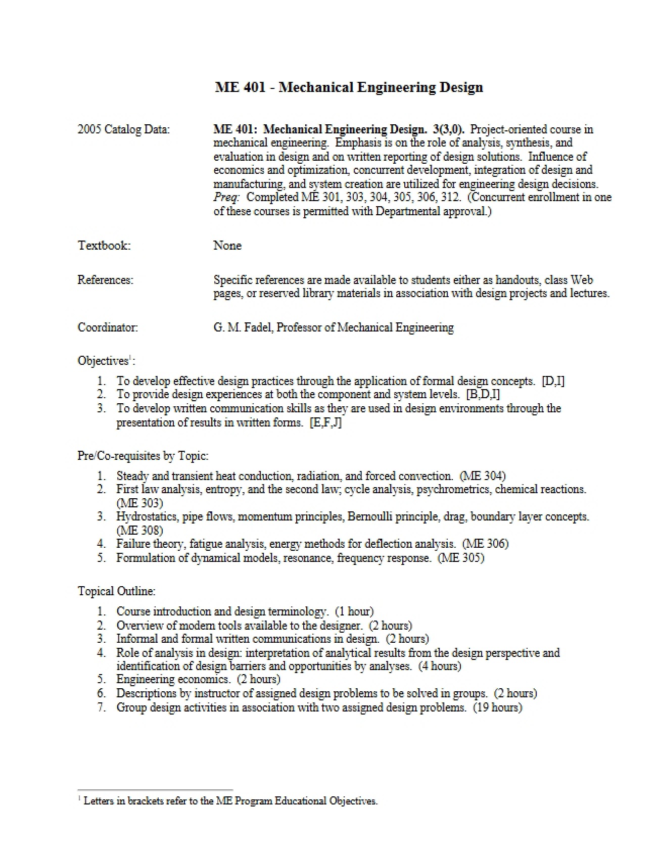 Design in Mechanical Engineering