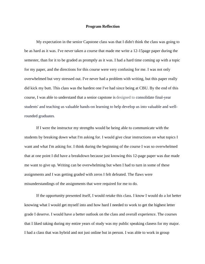 COM499 - Reflection Paper