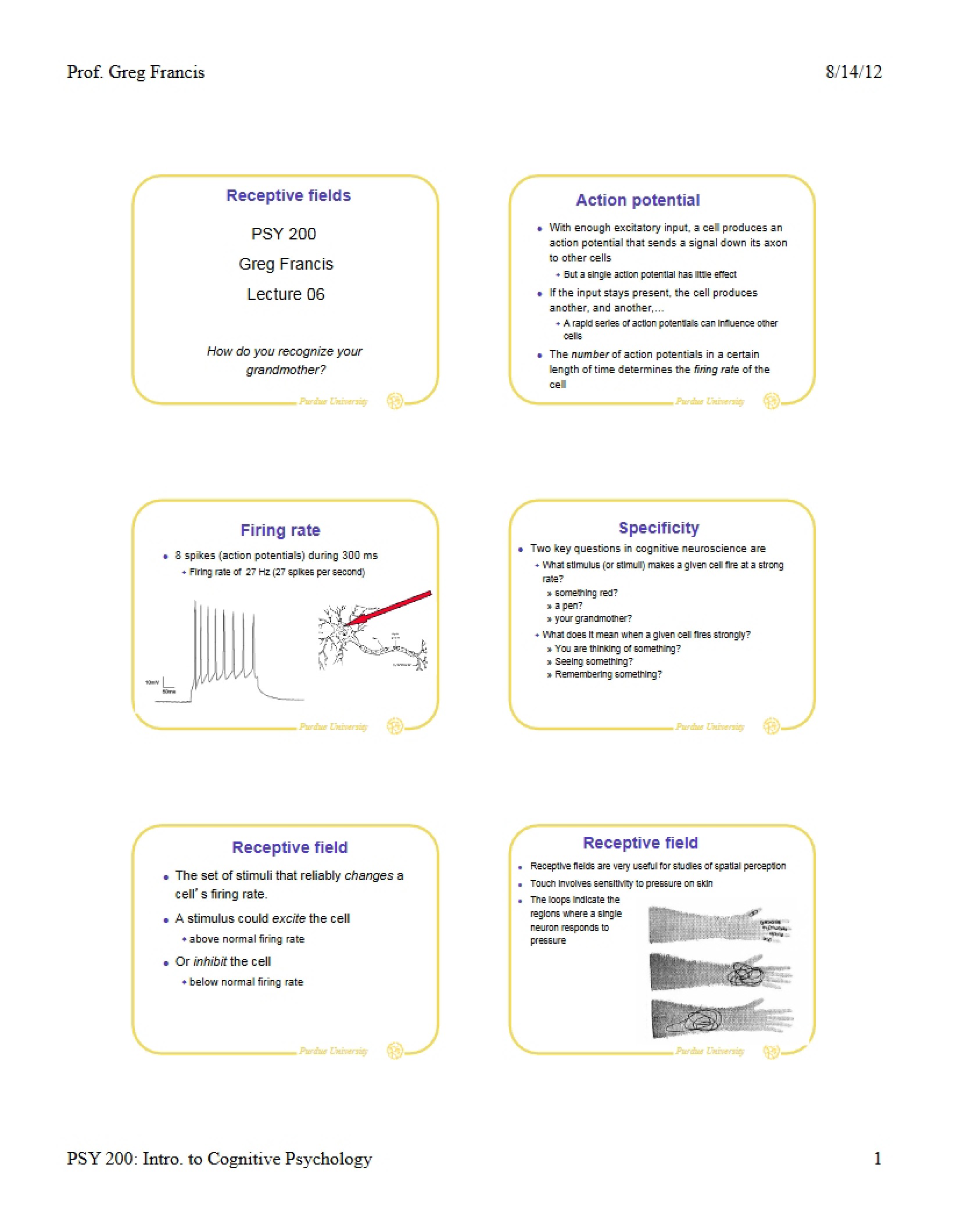 Cognitive Psychology Lecture Six