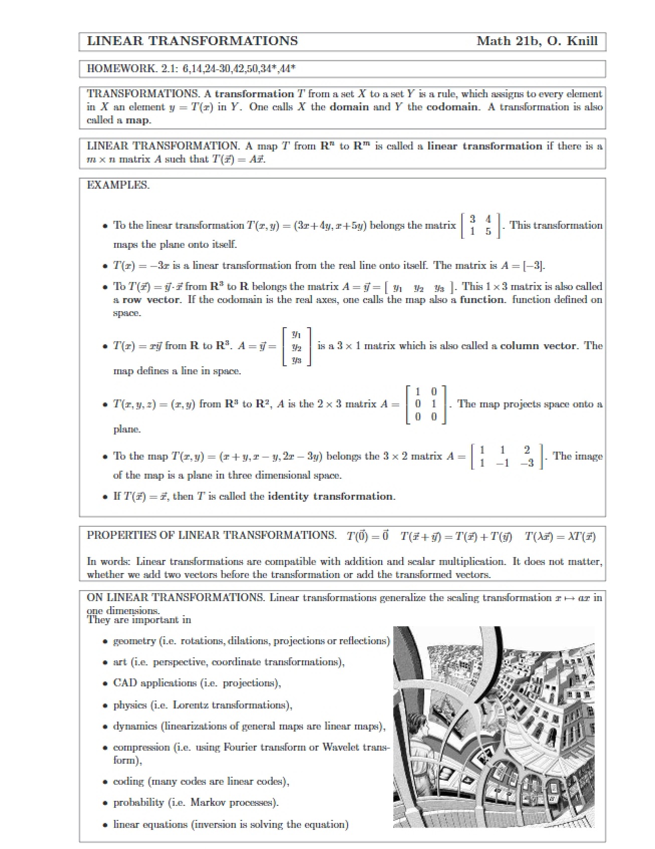 Advanced Linear Transformations