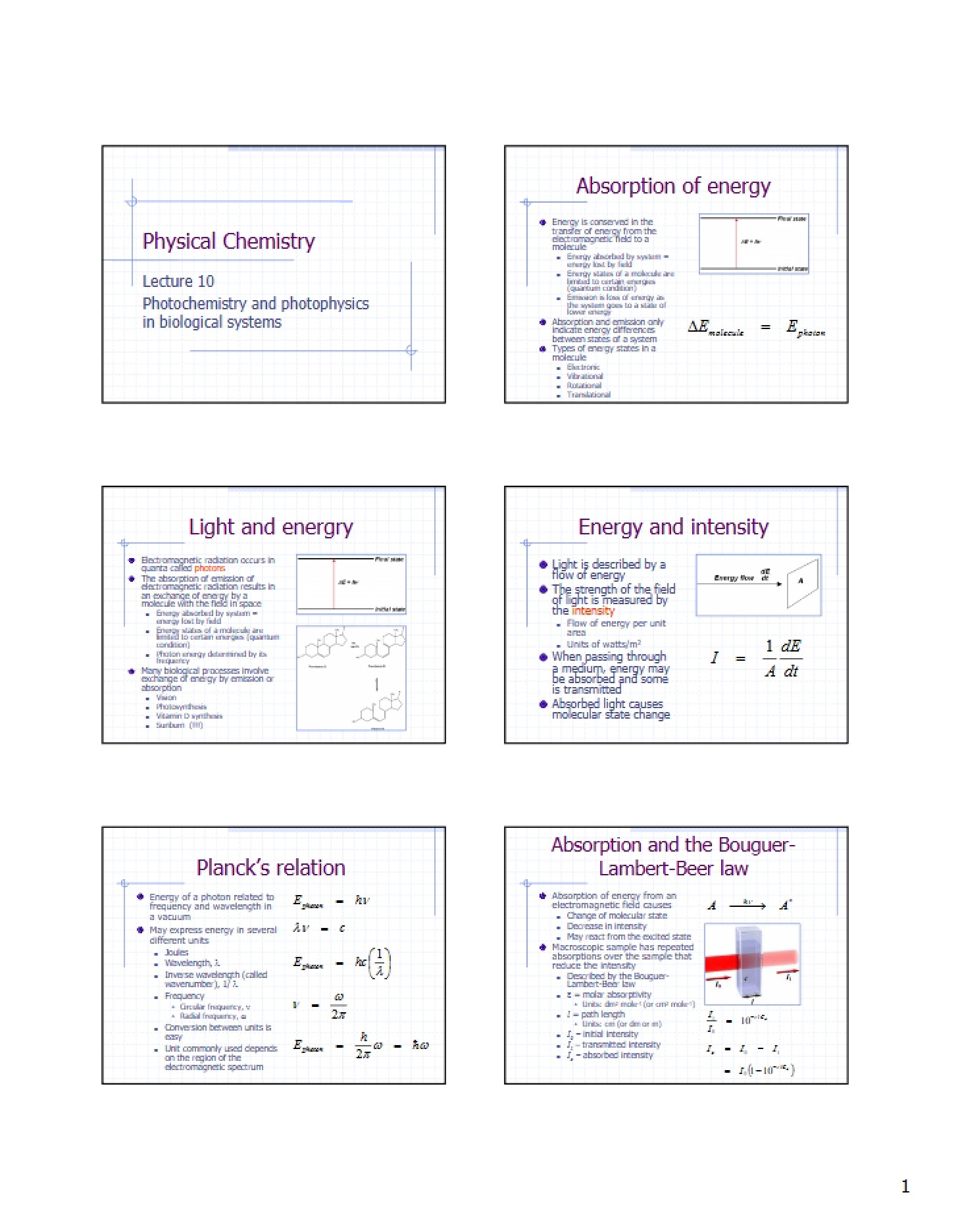 Biological Systems Photophysics and Photochemistry