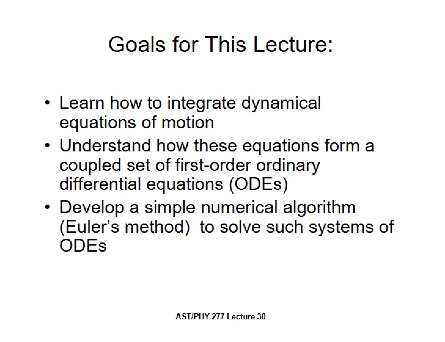 Motion Equation Integration