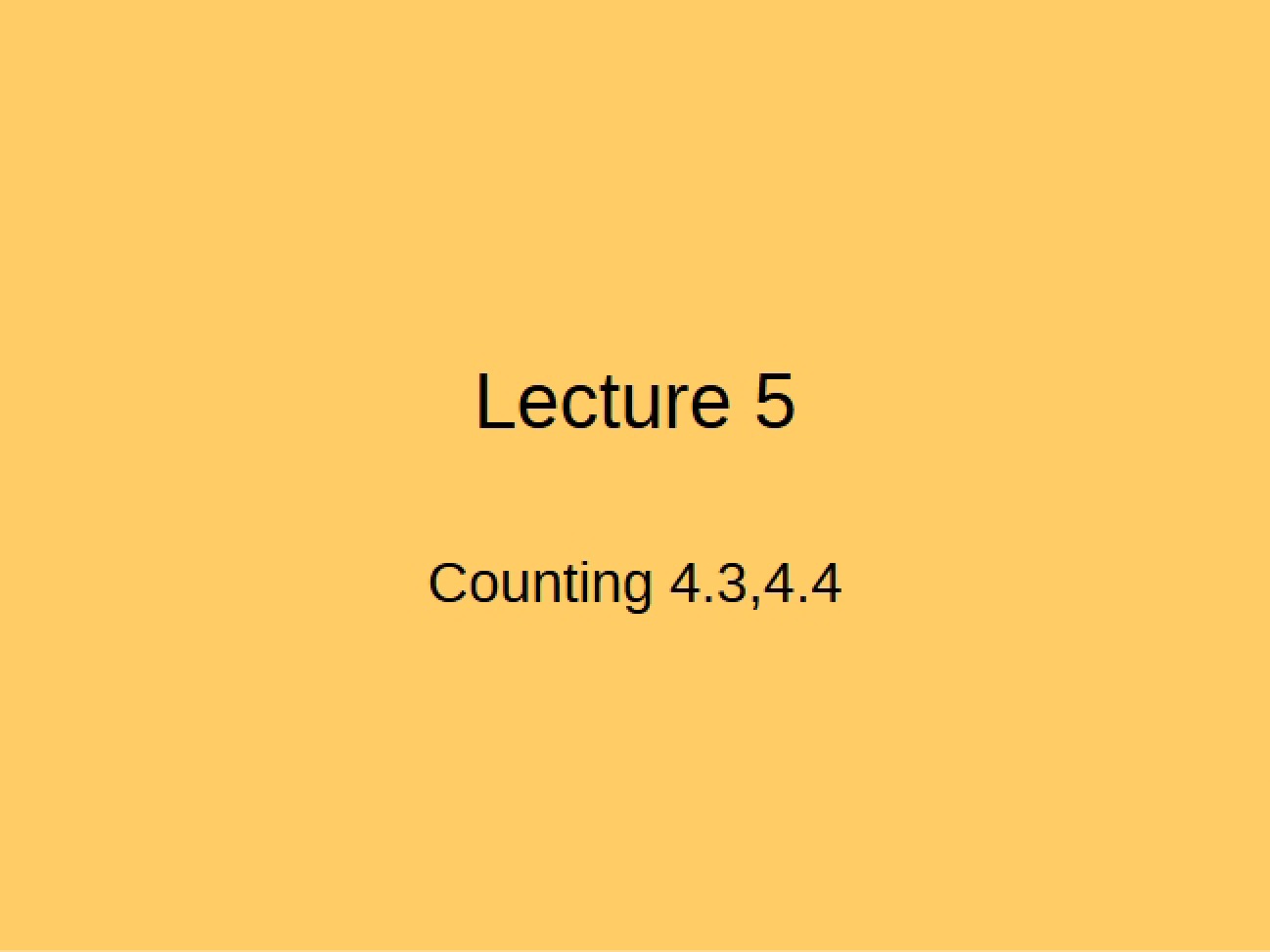 Notes for Lecture 5