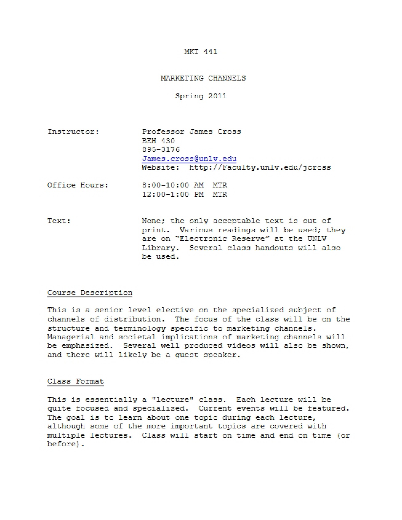 Course Syllabus