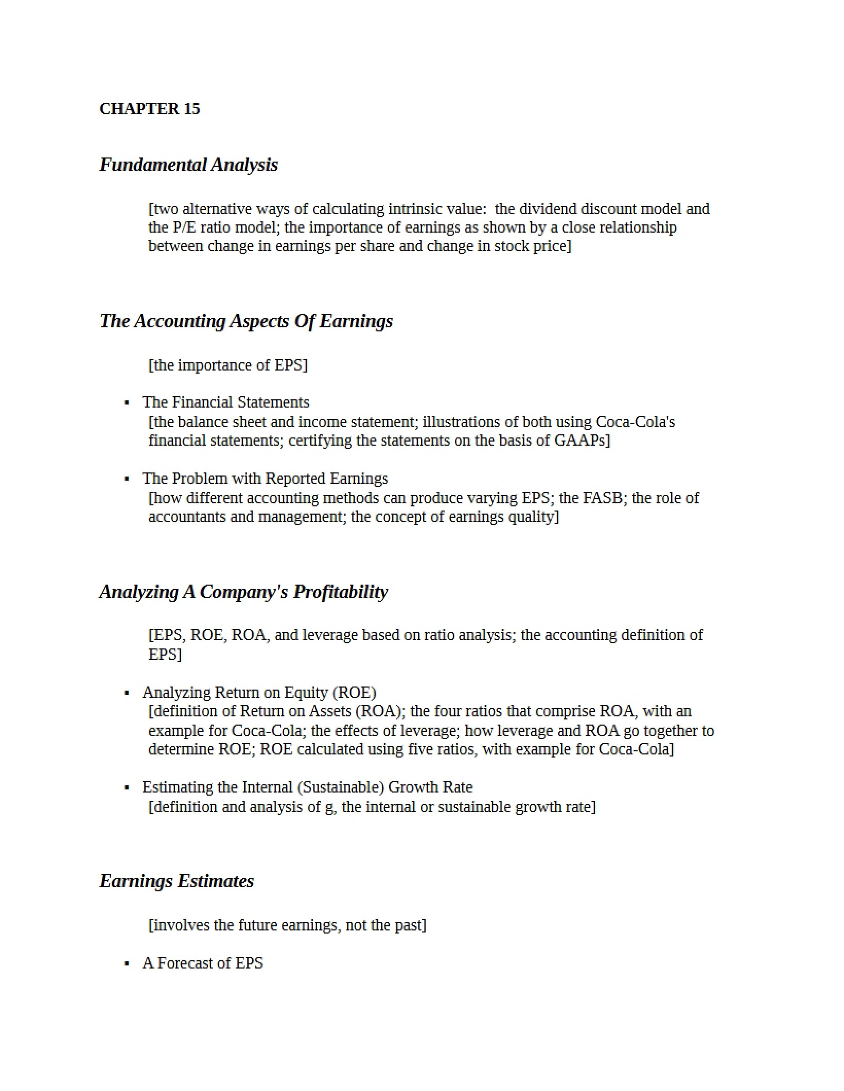 Analysis Fundamentals