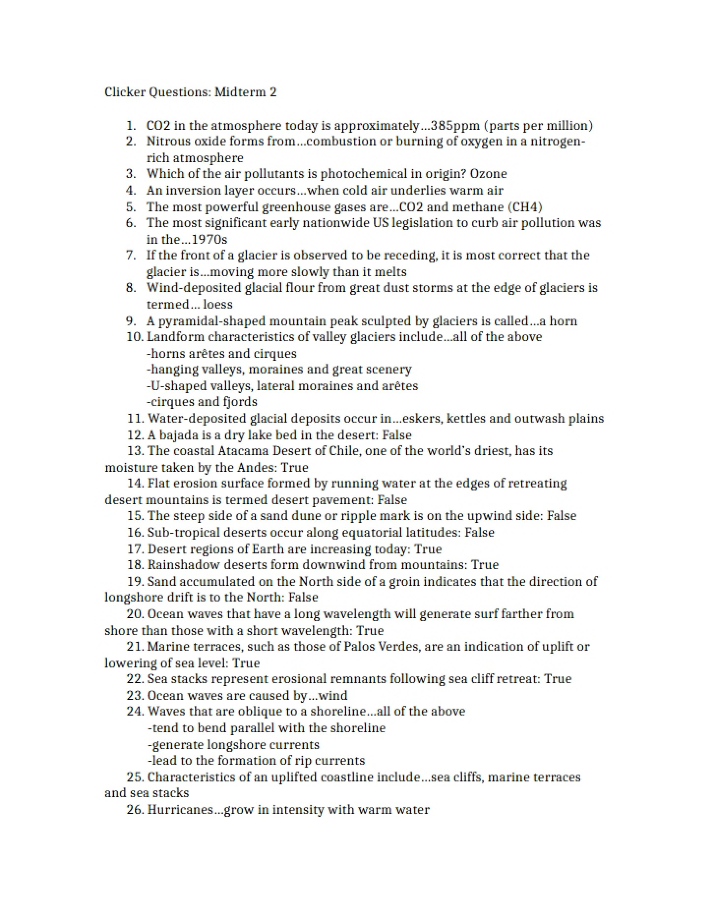 Midterm Two Clicker Questions
