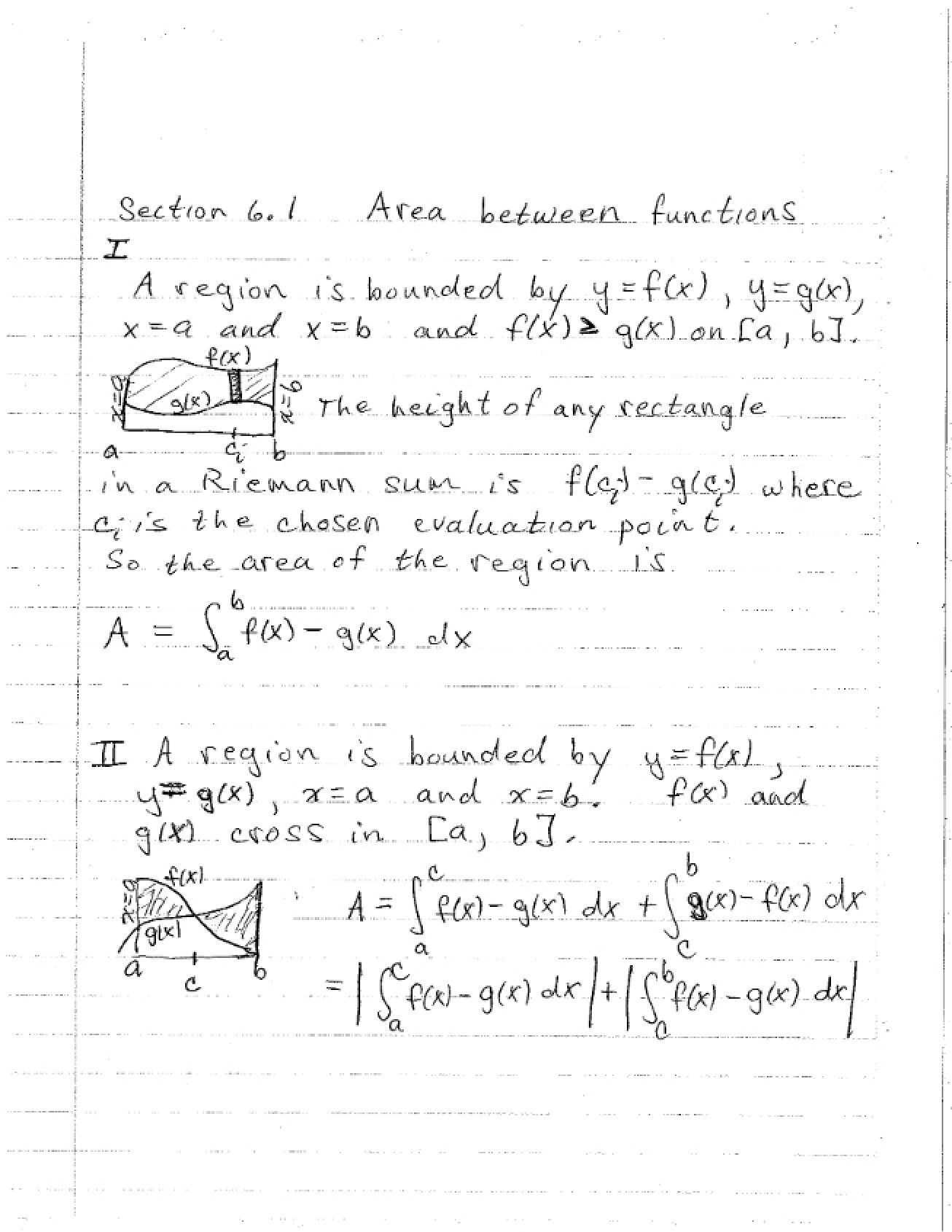 Math 131 Notes Section 6.1